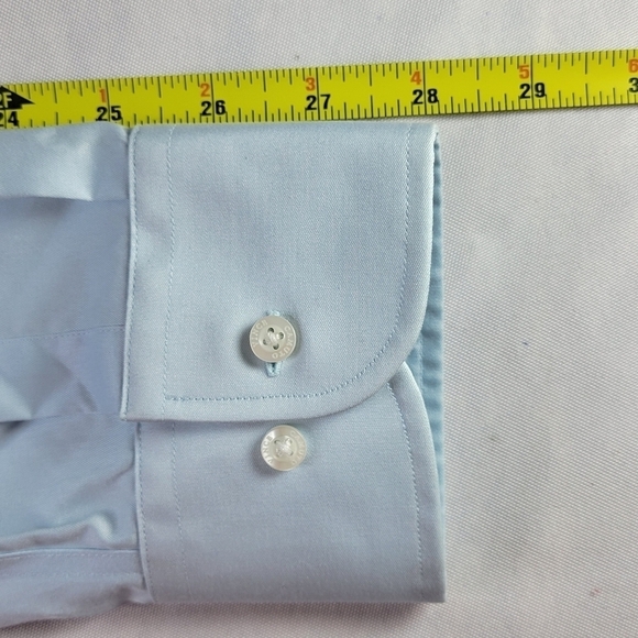 Vince Camuto Modern Fit Shirt Men 16 1/2 36-37 Spread Collar Long Sleeve Blue - Picture 14 of 15